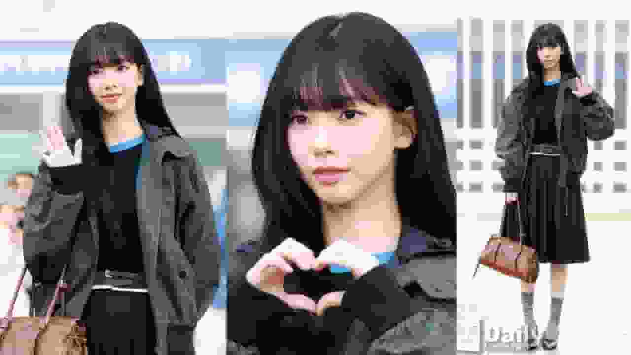 【圖】aespa Karina 現身仁川機場赴米蘭看秀,格紋混搭百褶裙展現學院風極致魅力