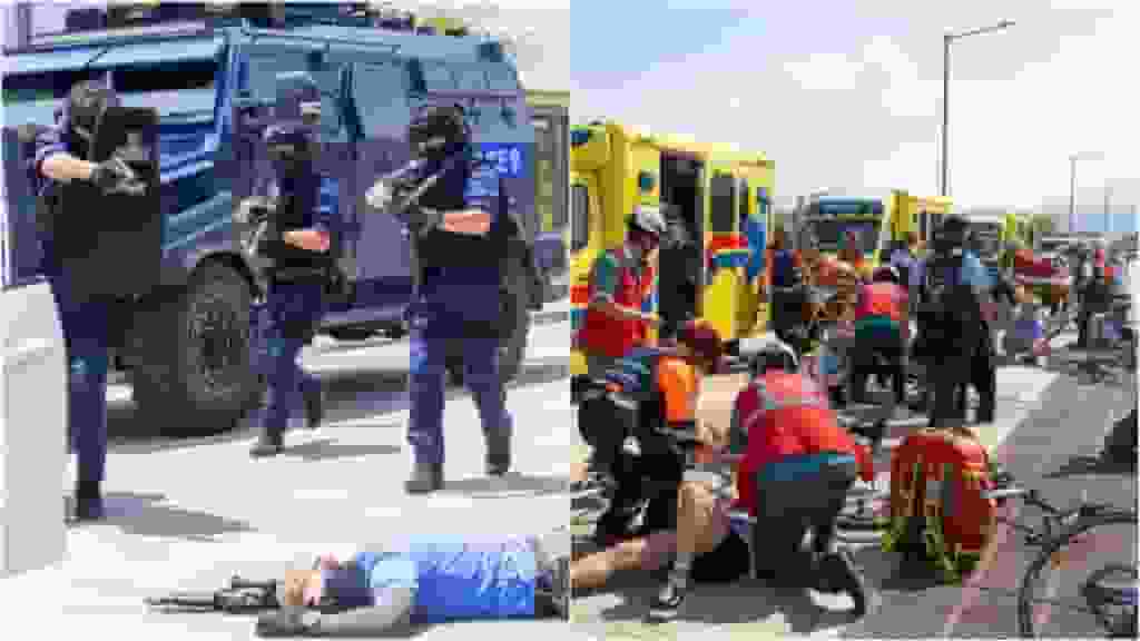 全運會|政府多部門演習 模擬應對跨境單車賽期間恐襲 逾300人員參與