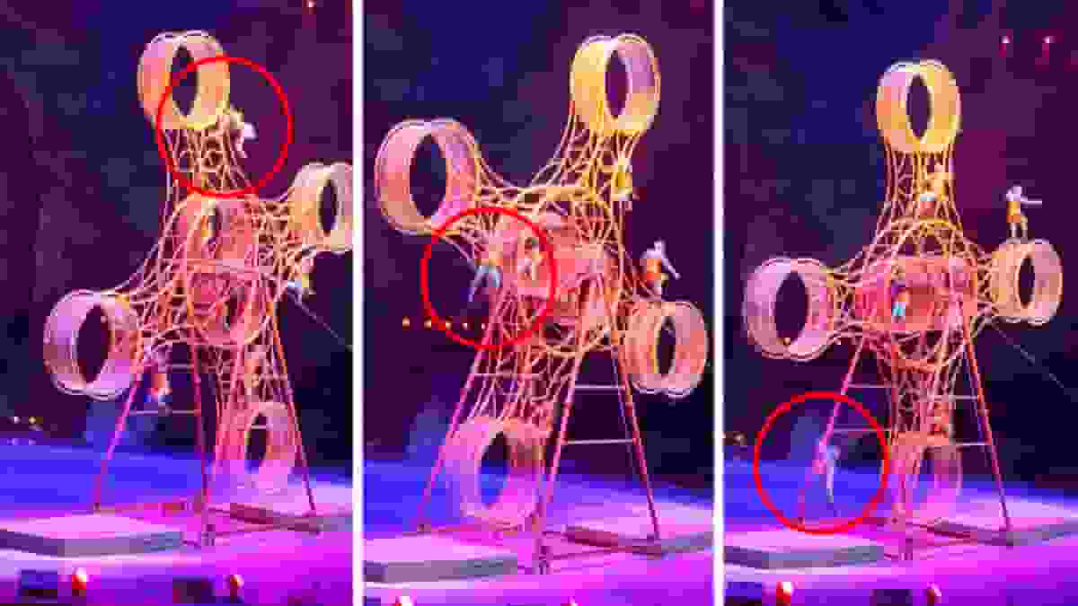 死亡飛輪—浙江馬戲恐怖意外 雜技員十米高空失手直撻落地—有片