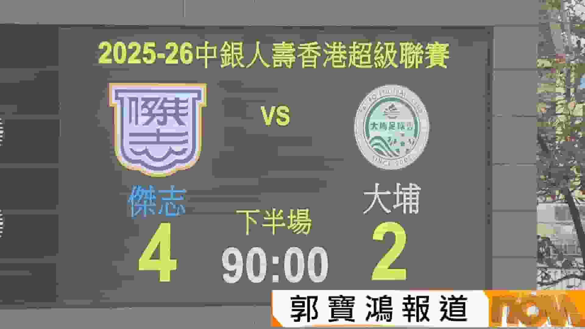 港超聯 傑志重返將軍澳主場出擊 4比2擊敗大埔