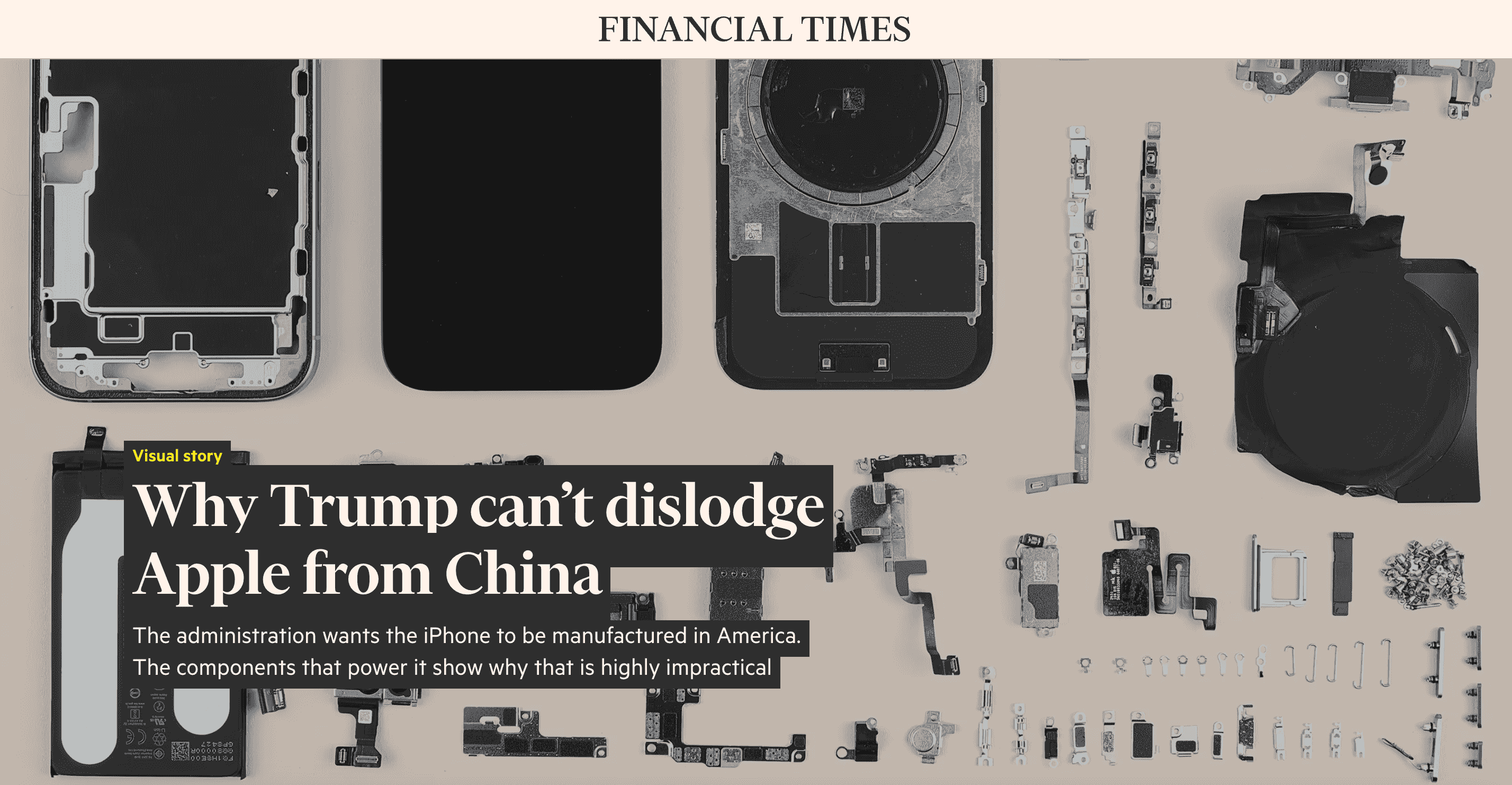 關稅戰 ⎮ 為何蘋果工廠難以棄中投美？ 從 2,700 個 iPhone 零件說起