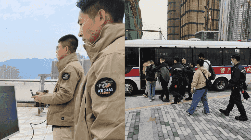 無人機配合銳眼計劃CCTV 警方啟德一帶反罪惡高空巡邏拘4男