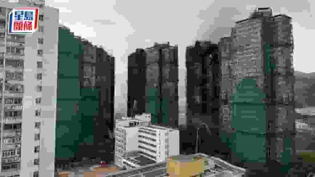 宏福苑五級火|房屋署本周五開始移除宏昌、宏泰及宏新閣三廈被燒毀棚架